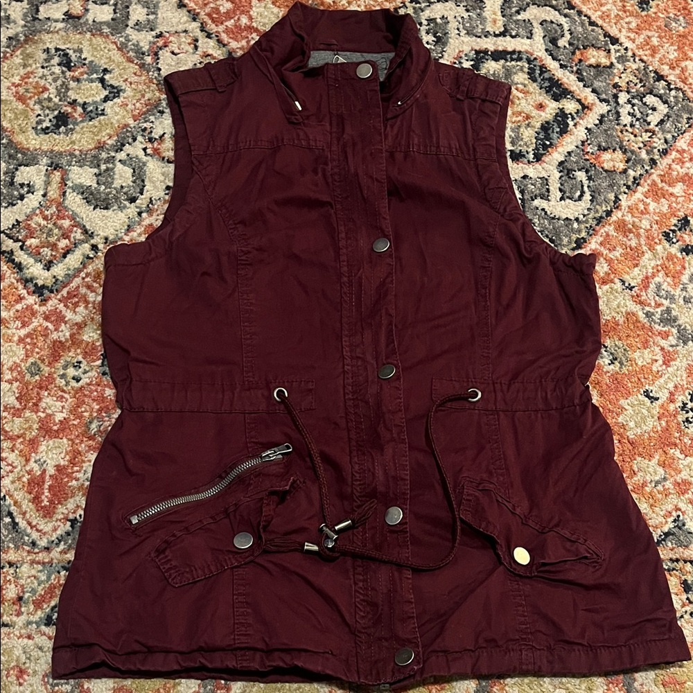 maroon vest